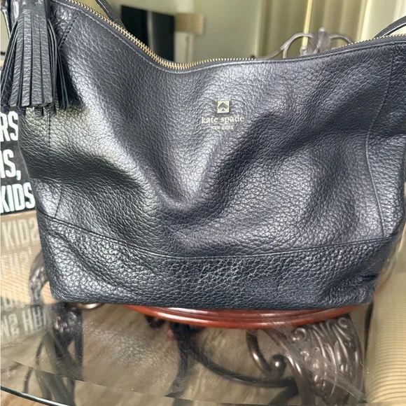 Kate Spade Black Leather Hobo Bag (INSIDE NEEDS CLEANING) - Picture 6 of 6